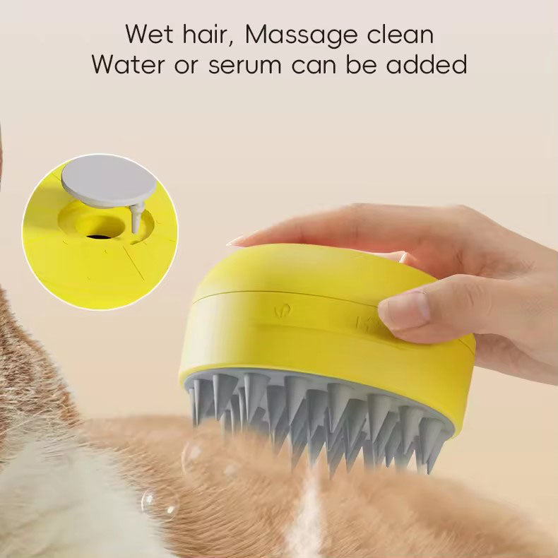 2 in 1 steam cat/dog brush : Clean,Massage