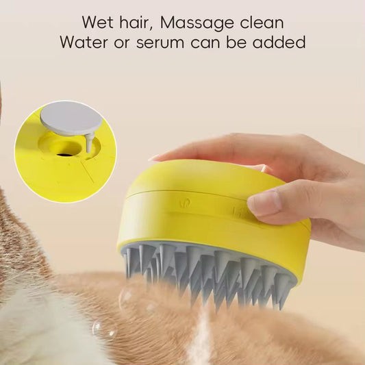 2 in 1 steam cat/dog brush : Clean,Massage